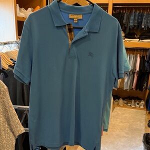 Burberry Teal Polo Shirt for Men